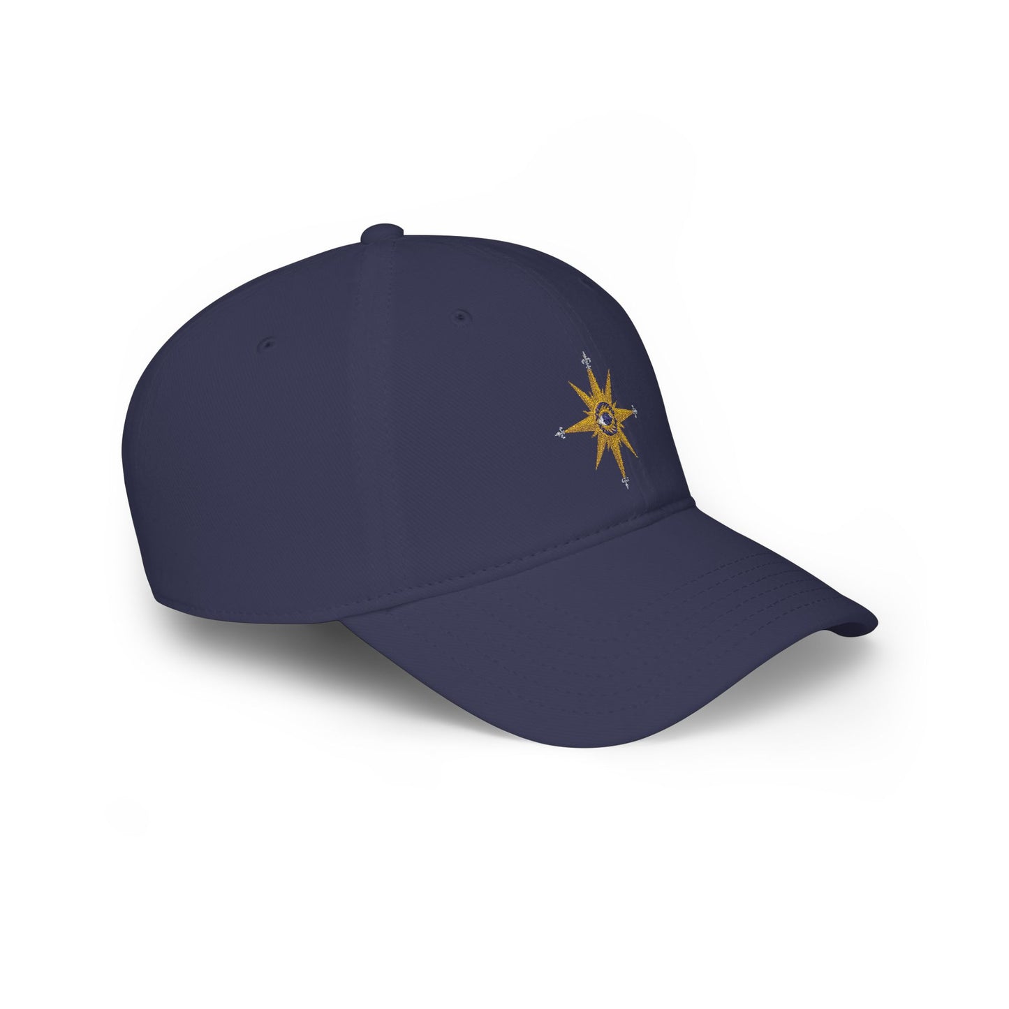 Reanne Dupris Compass Low Profile Cap — Golden Compass Rose Embroidered Hat