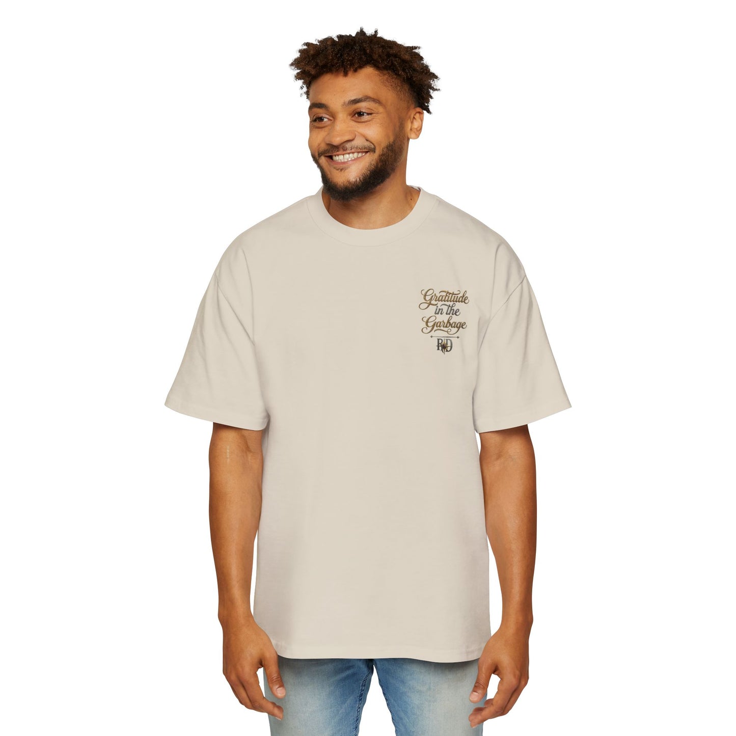 Gratitude in the Garbage Oversized Tee — Men's Graphic T‑Shirt