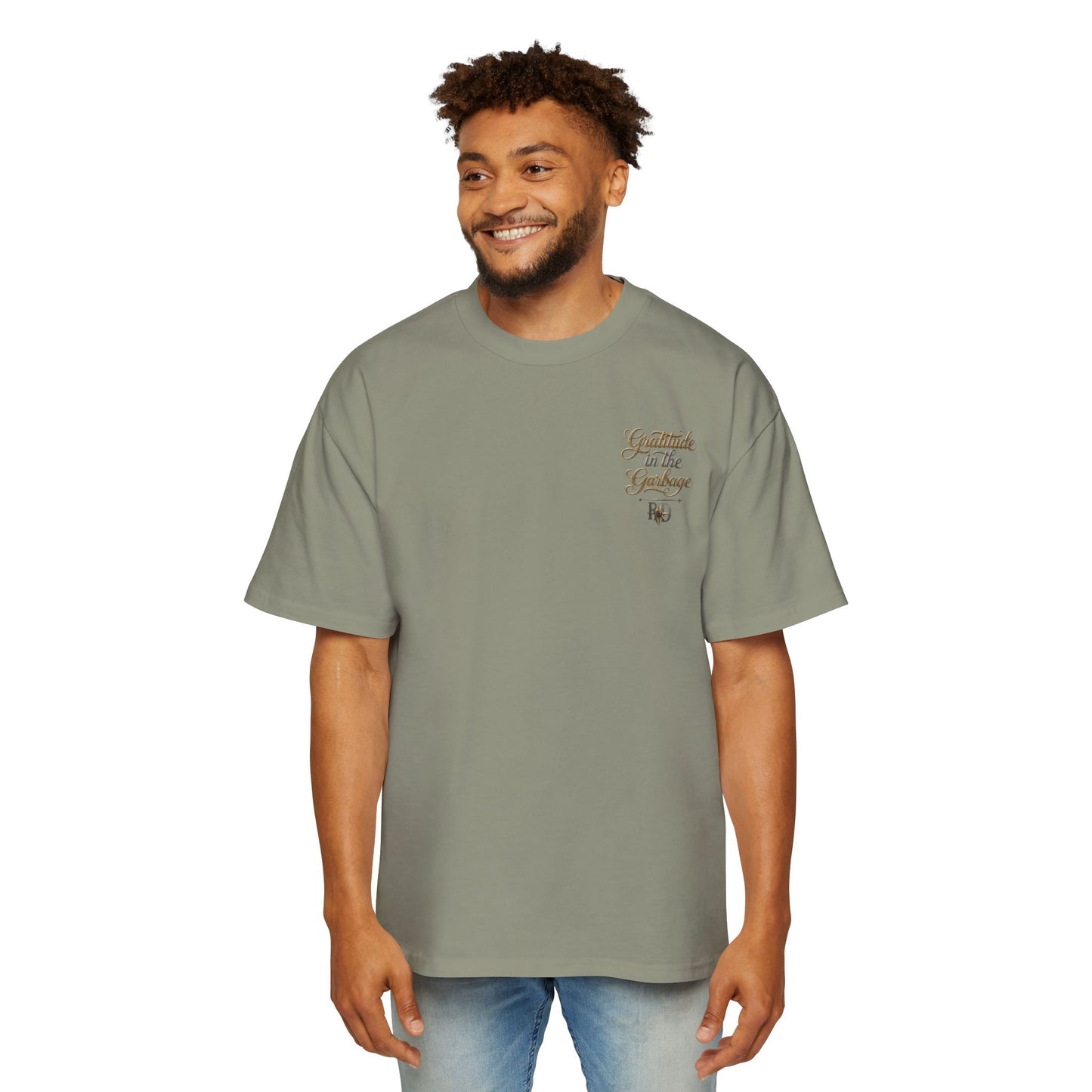 Gratitude in the Garbage Oversized Tee — Men's Graphic T‑Shirt