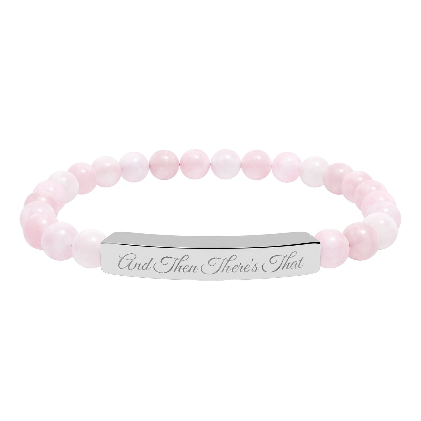 Engraved Natural Stone Stretch Bar Bracelet – 'Trust Their Timing' Inspirational Beaded Bracelet