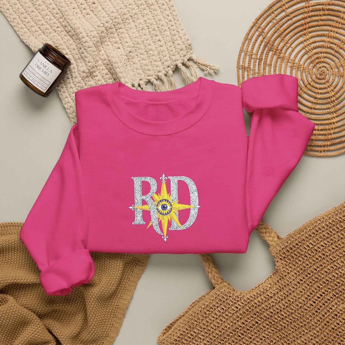 Reanne Dupris Embroidered Crewneck Sweatshirt with embroidered sleeves