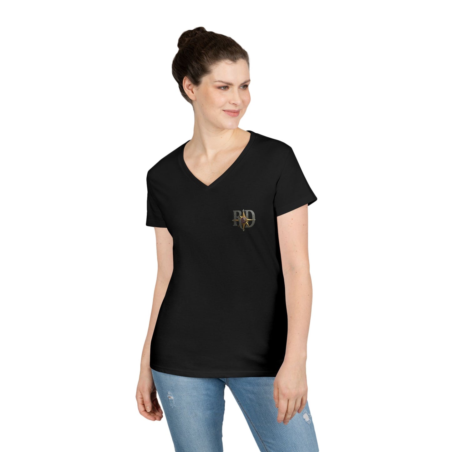 Reanne Dupris Compass  V-Neck Tee —