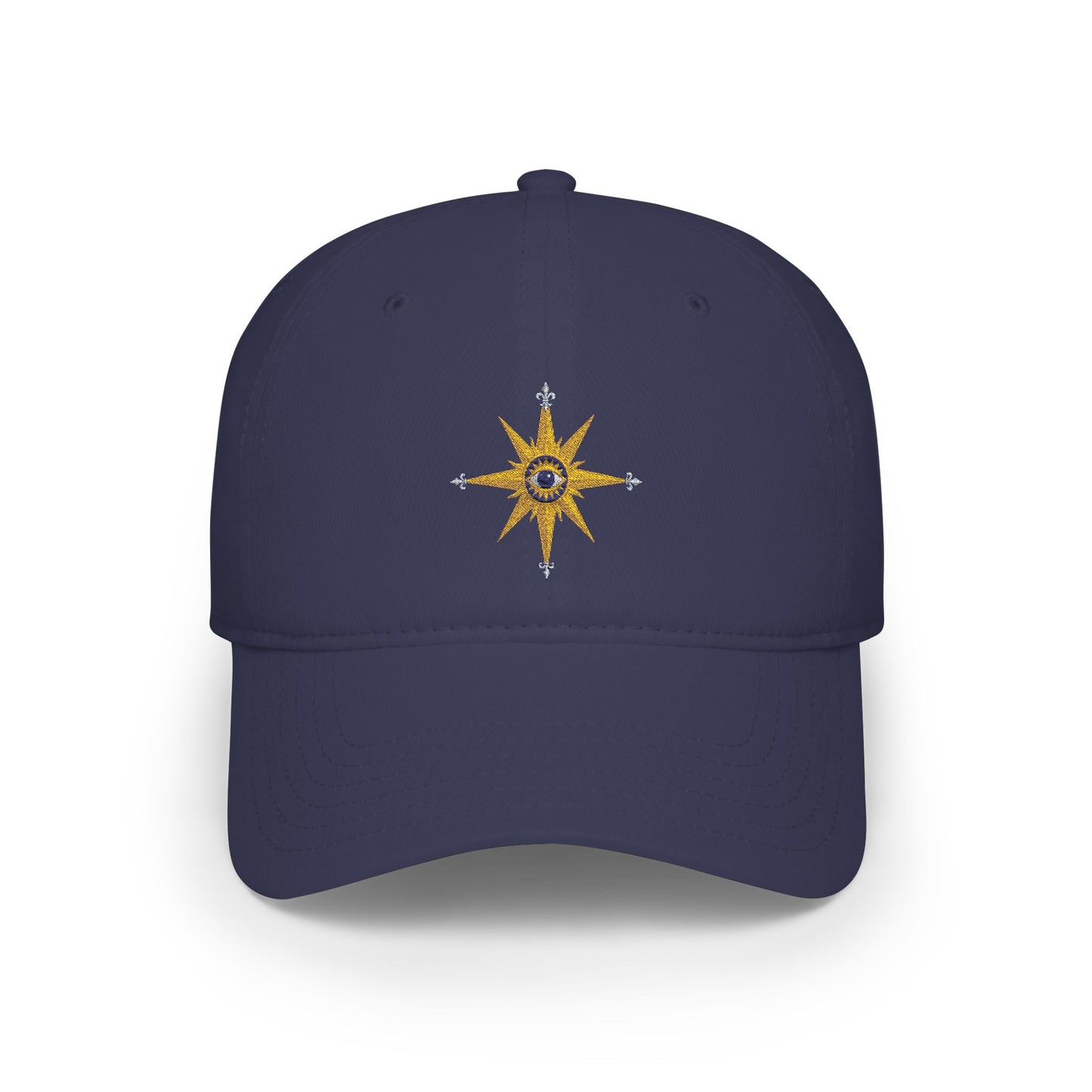 Reanne Dupris Compass Low Profile Cap — Golden Compass Rose Embroidered Hat