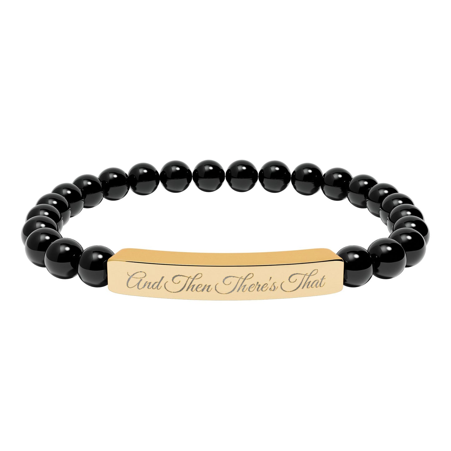Engraved Natural Stone Stretch Bar Bracelet – 'Trust Their Timing' Inspirational Beaded Bracelet