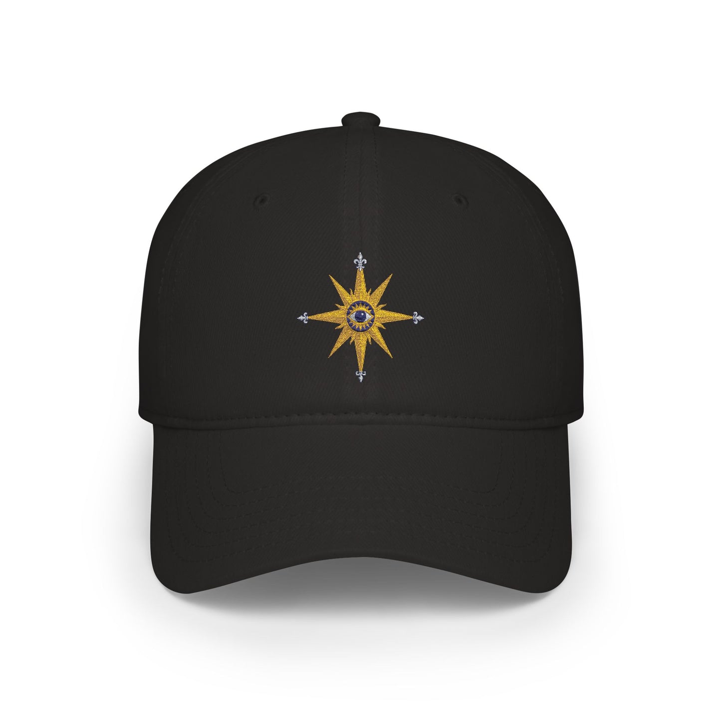 Reanne Dupris Compass Low Profile Cap — Golden Compass Rose Embroidered Hat