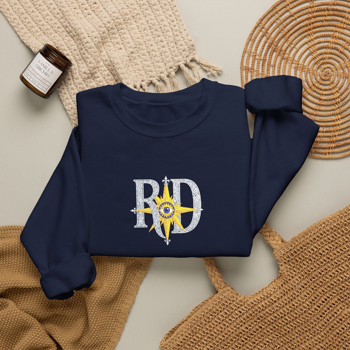 Reanne Dupris Embroidered Crewneck Sweatshirt with embroidered sleeves