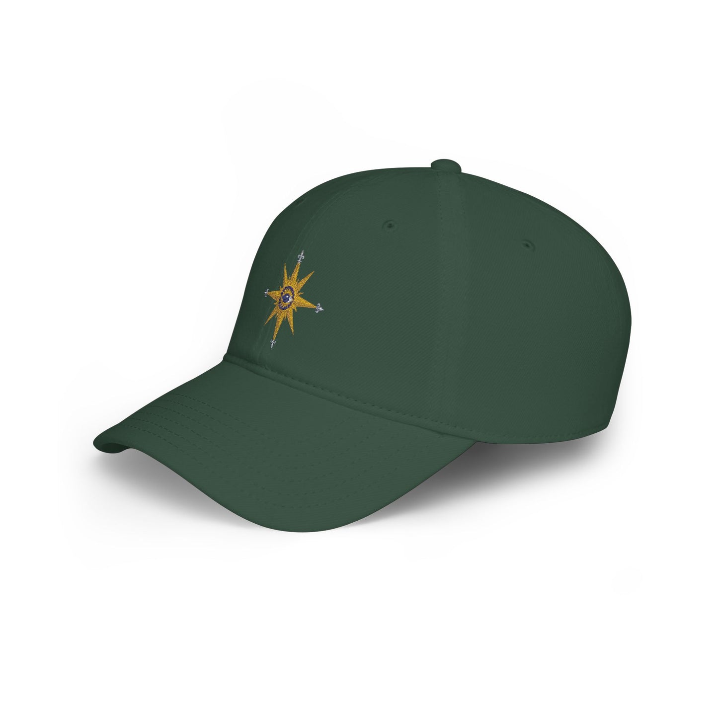 Reanne Dupris Compass Low Profile Cap — Golden Compass Rose Embroidered Hat