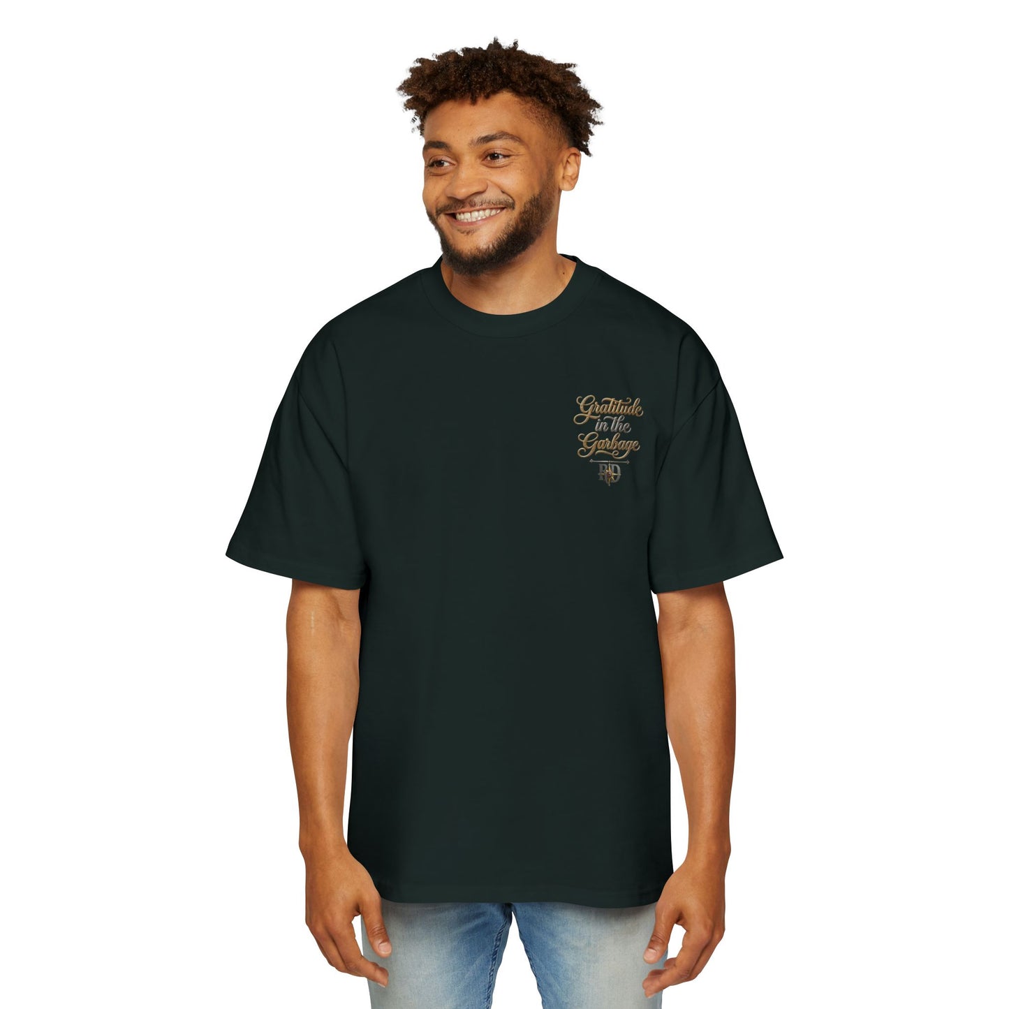 Gratitude in the Garbage Oversized Tee — Men's Graphic T‑Shirt