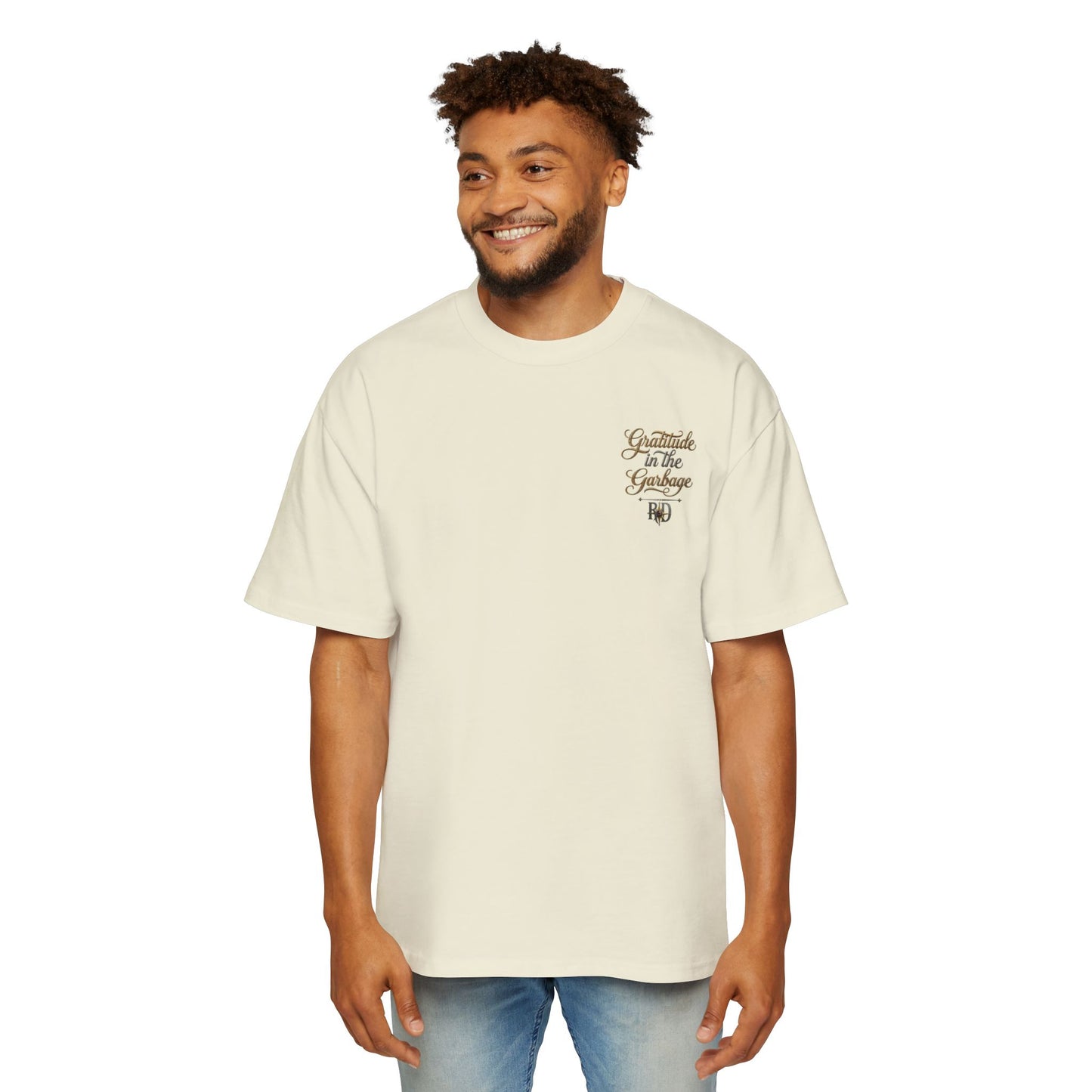Gratitude in the Garbage Oversized Tee — Men's Graphic T‑Shirt