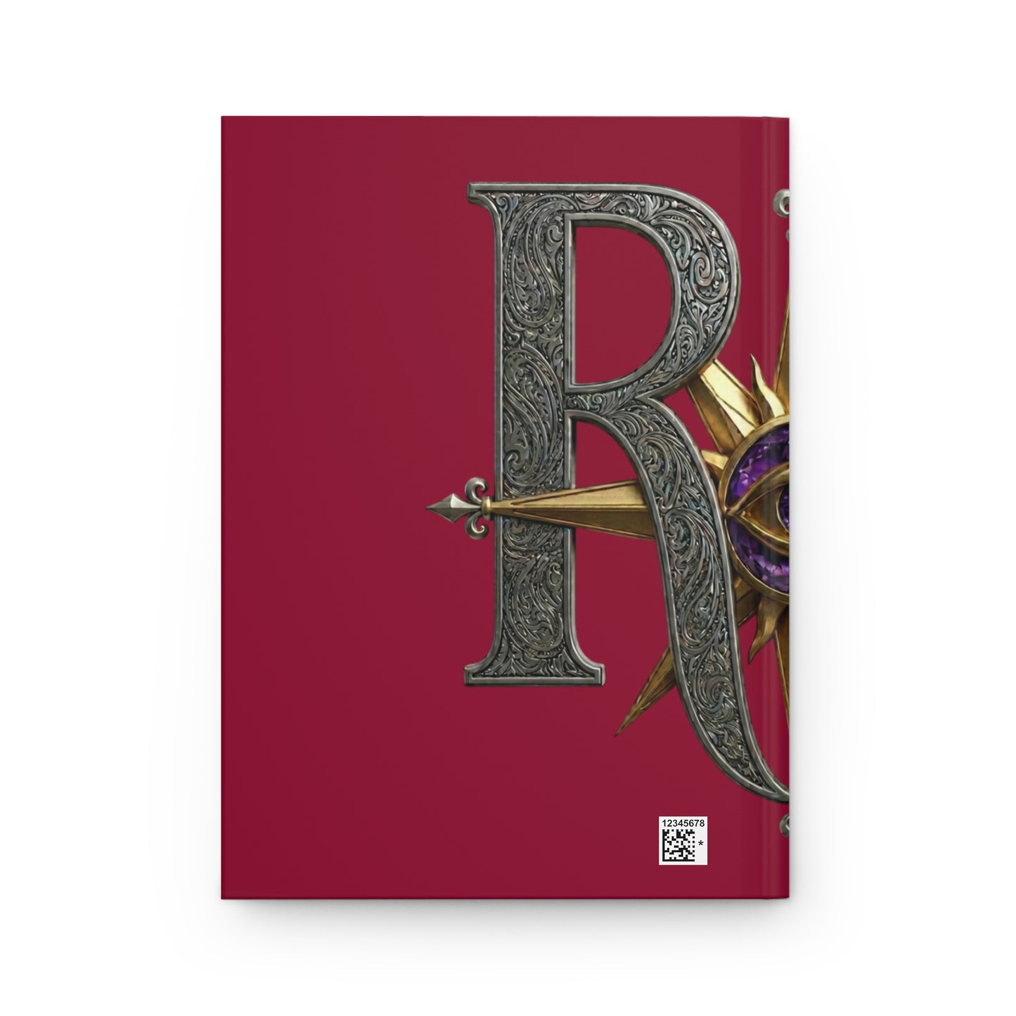 Dream Journal Hardcover — Ornate Compass Lettering, Burgundy Matte Notebook for Lucid Dreaming & Nighttime Reflection