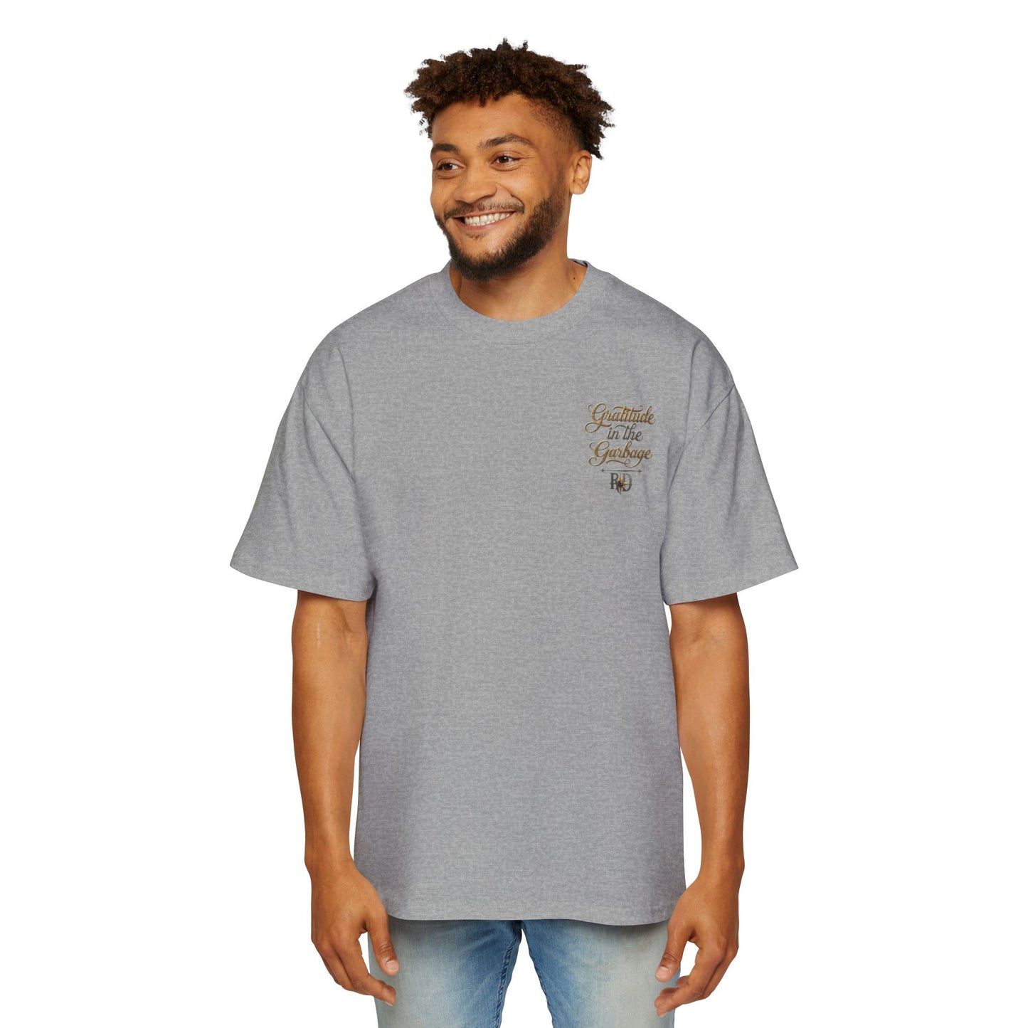 Gratitude in the Garbage Oversized Tee — Men's Graphic T‑Shirt