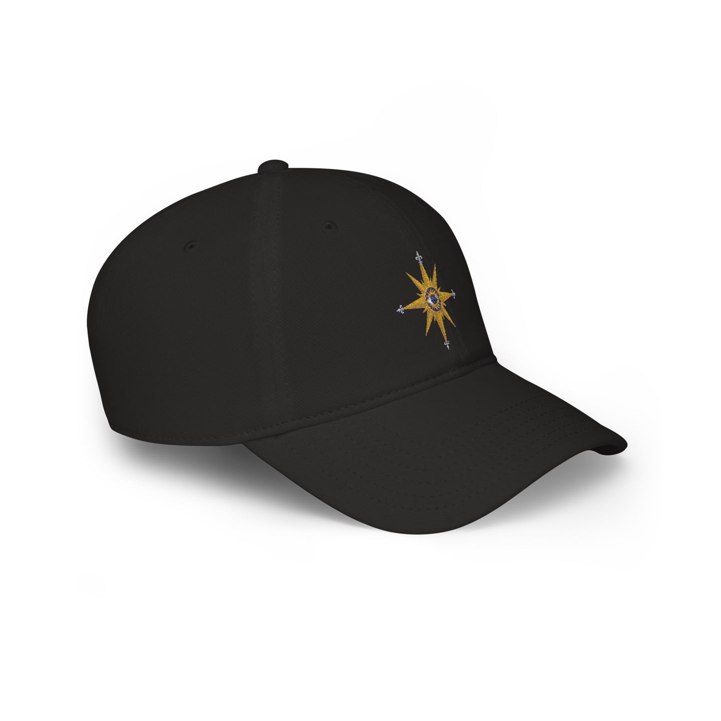 Reanne Dupris Compass Low Profile Cap — Golden Compass Rose Embroidered Hat