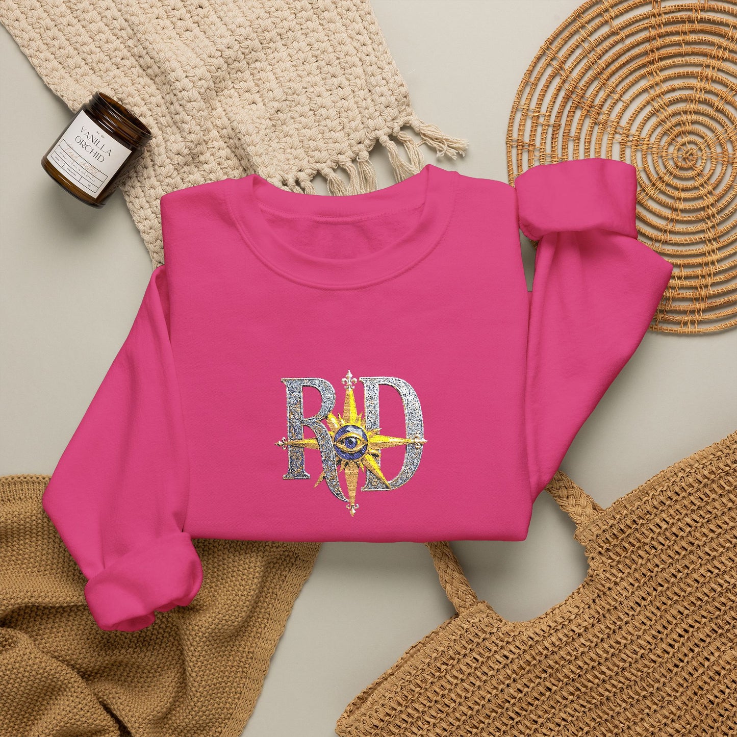 Reanne Dupris Embroidered Crewneck Sweatshirt with embroidered sleeves