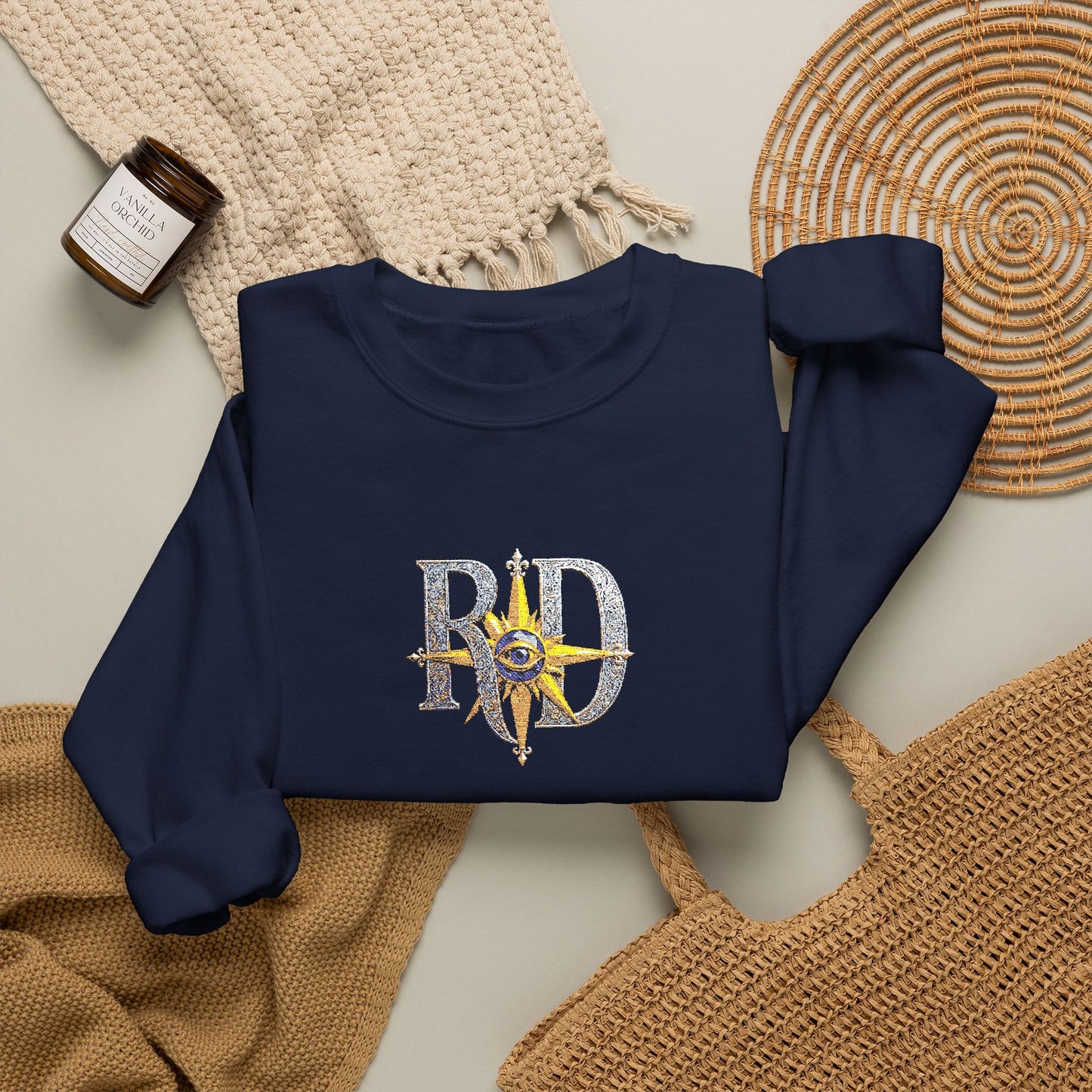Reanne Dupris Embroidered Crewneck Sweatshirt with embroidered sleeves