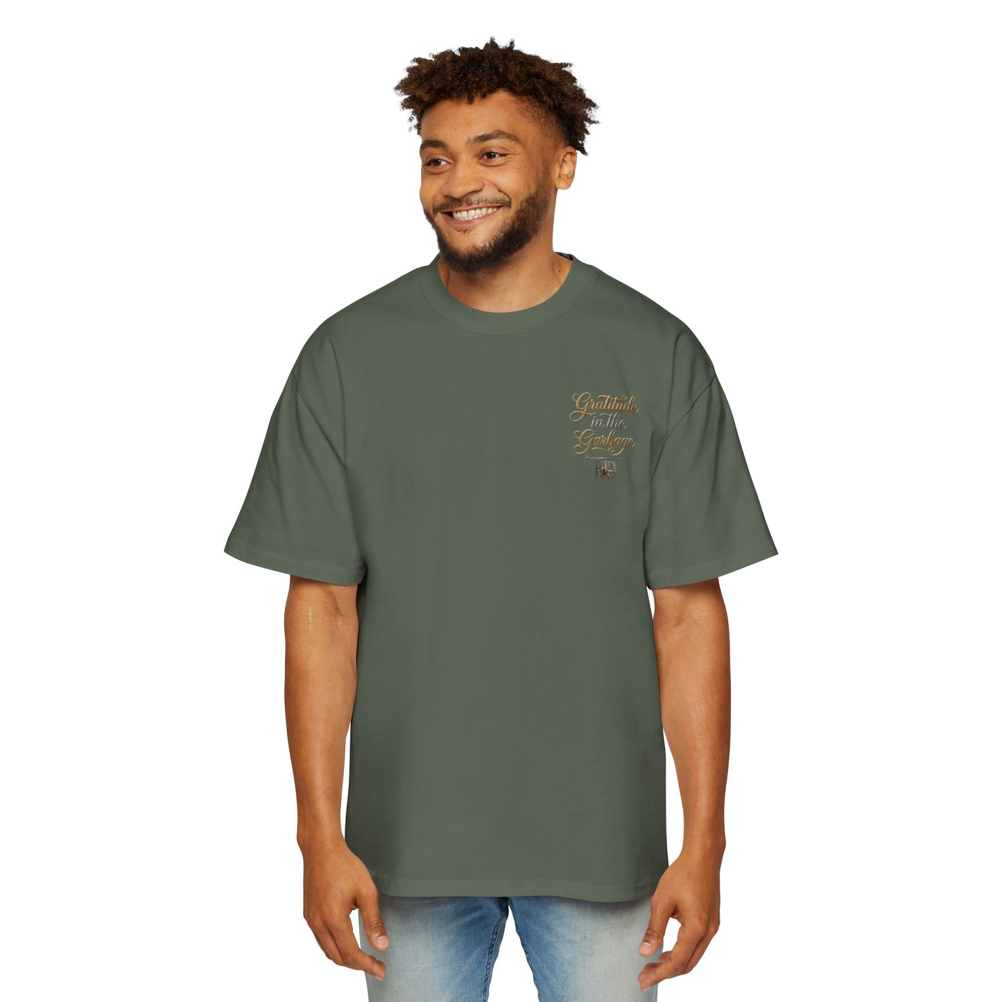 Gratitude in the Garbage Oversized Tee — Men's Graphic T‑Shirt