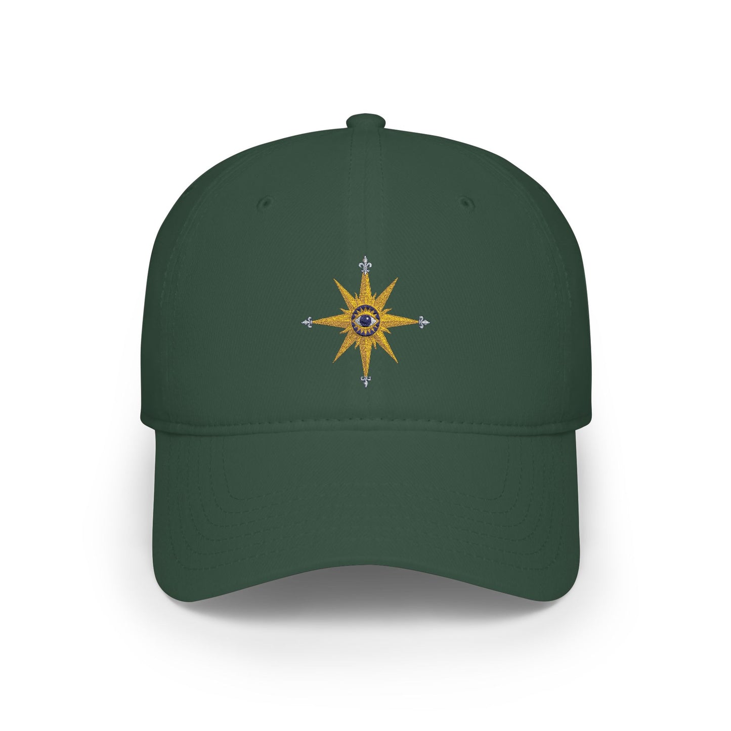 Reanne Dupris Compass Low Profile Cap — Golden Compass Rose Embroidered Hat