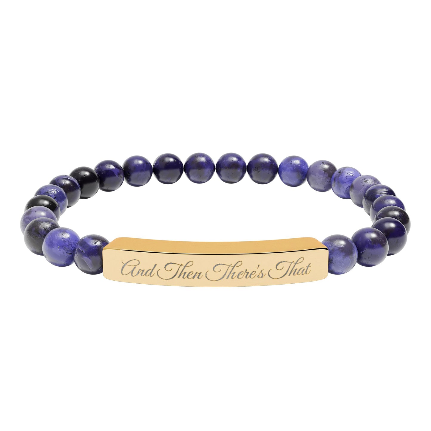 Engraved Natural Stone Stretch Bar Bracelet – 'Trust Their Timing' Inspirational Beaded Bracelet