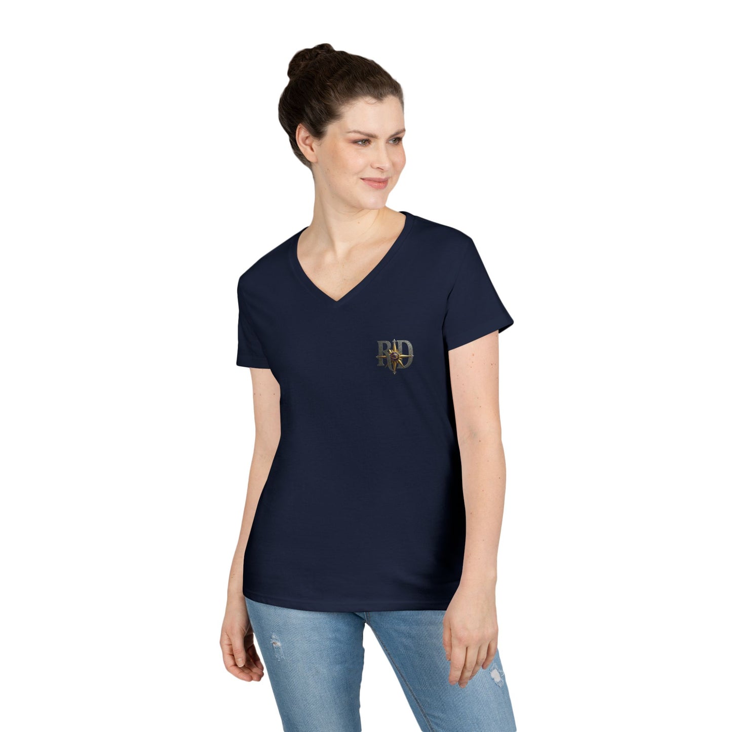 Reanne Dupris Compass  V-Neck Tee —