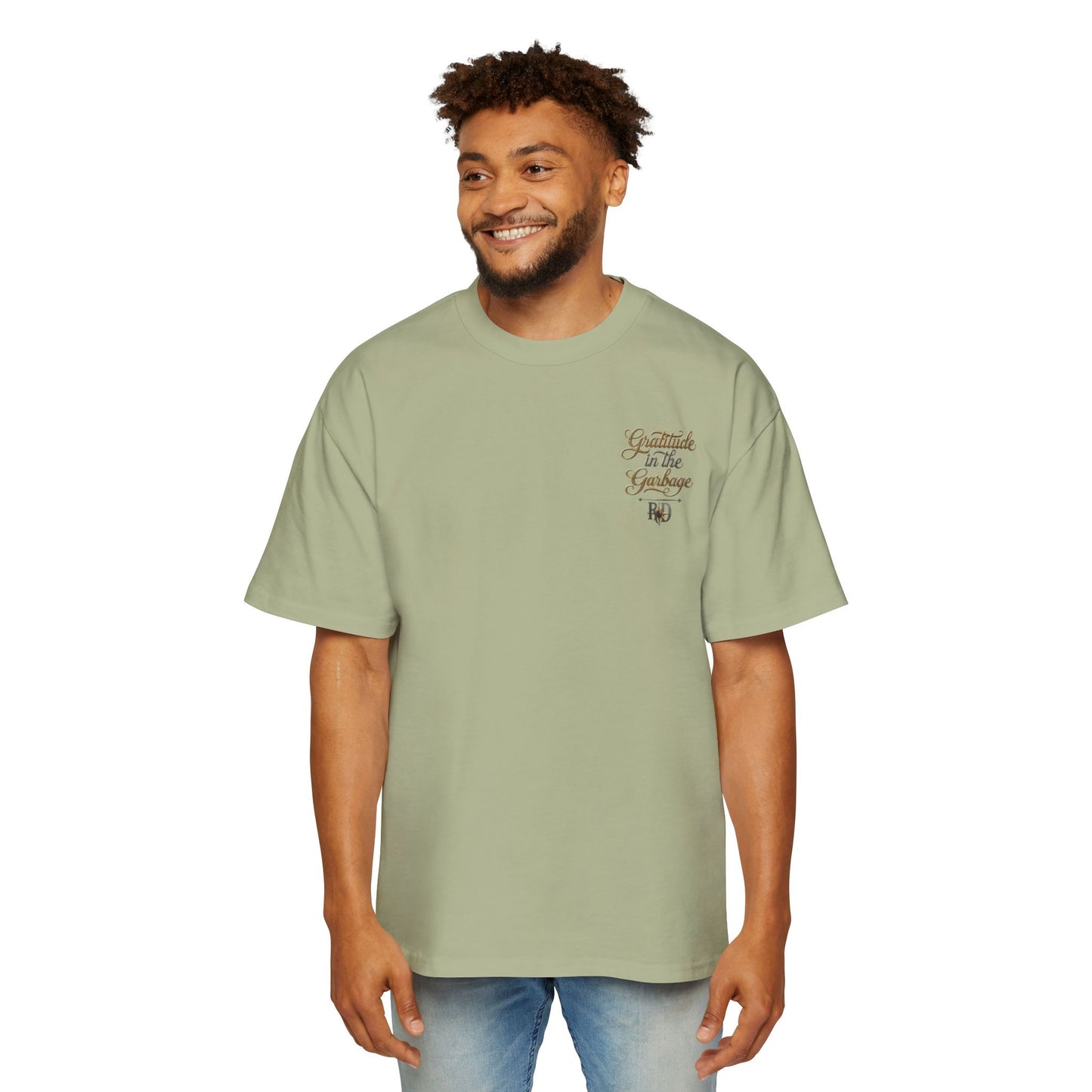 Gratitude in the Garbage Oversized Tee — Men's Graphic T‑Shirt