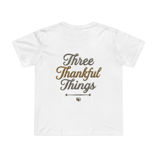"Three Thankful Things" Women’s Maple Tee