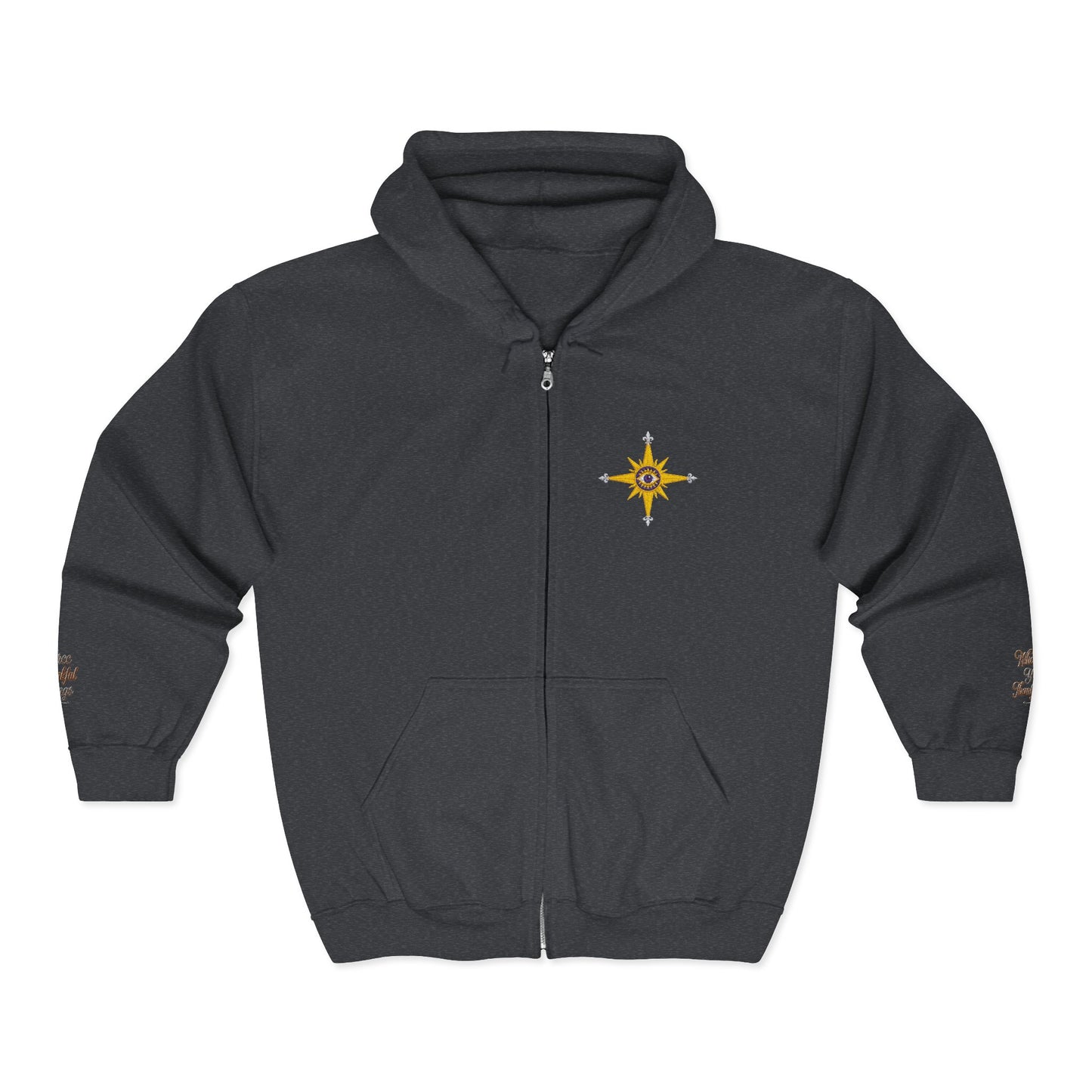 Reanne Dupris Embroidered with Three Thankful Things on sleeves Zip Hoodie —