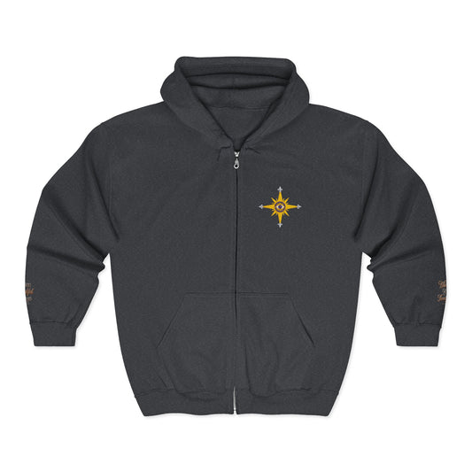 Reanne Dupris Embroidered with Three Thankful Things on sleeves Zip Hoodie —