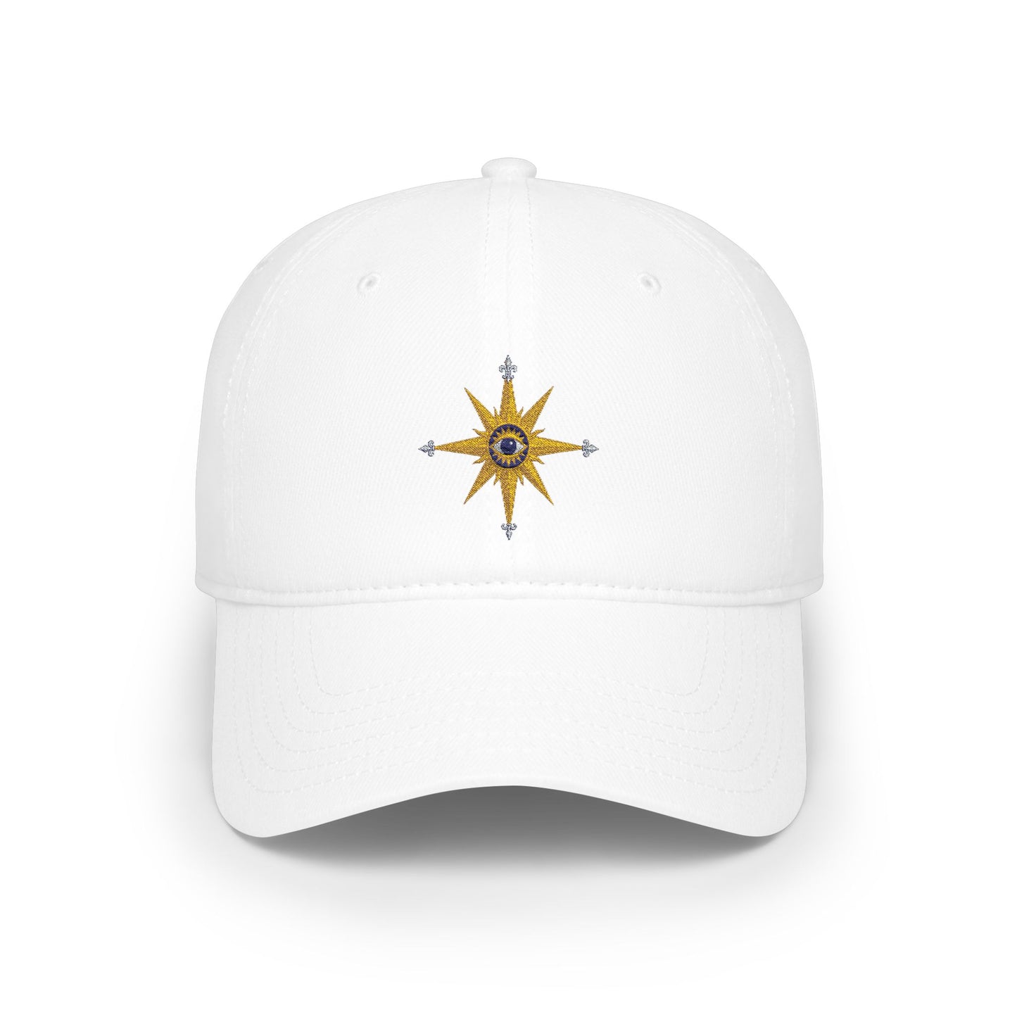 Reanne Dupris Compass Low Profile Cap — Golden Compass Rose Embroidered Hat