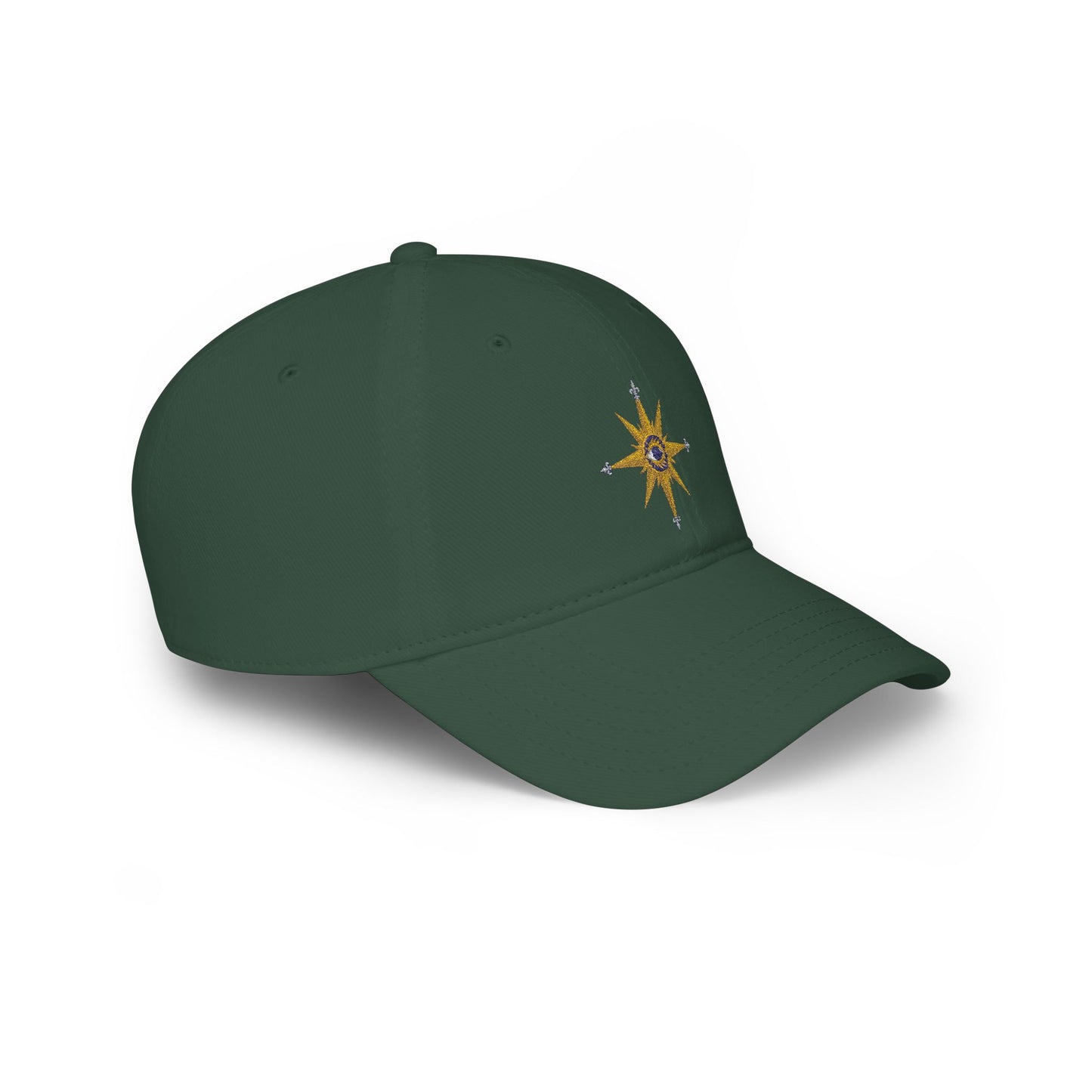Reanne Dupris Compass Low Profile Cap — Golden Compass Rose Embroidered Hat