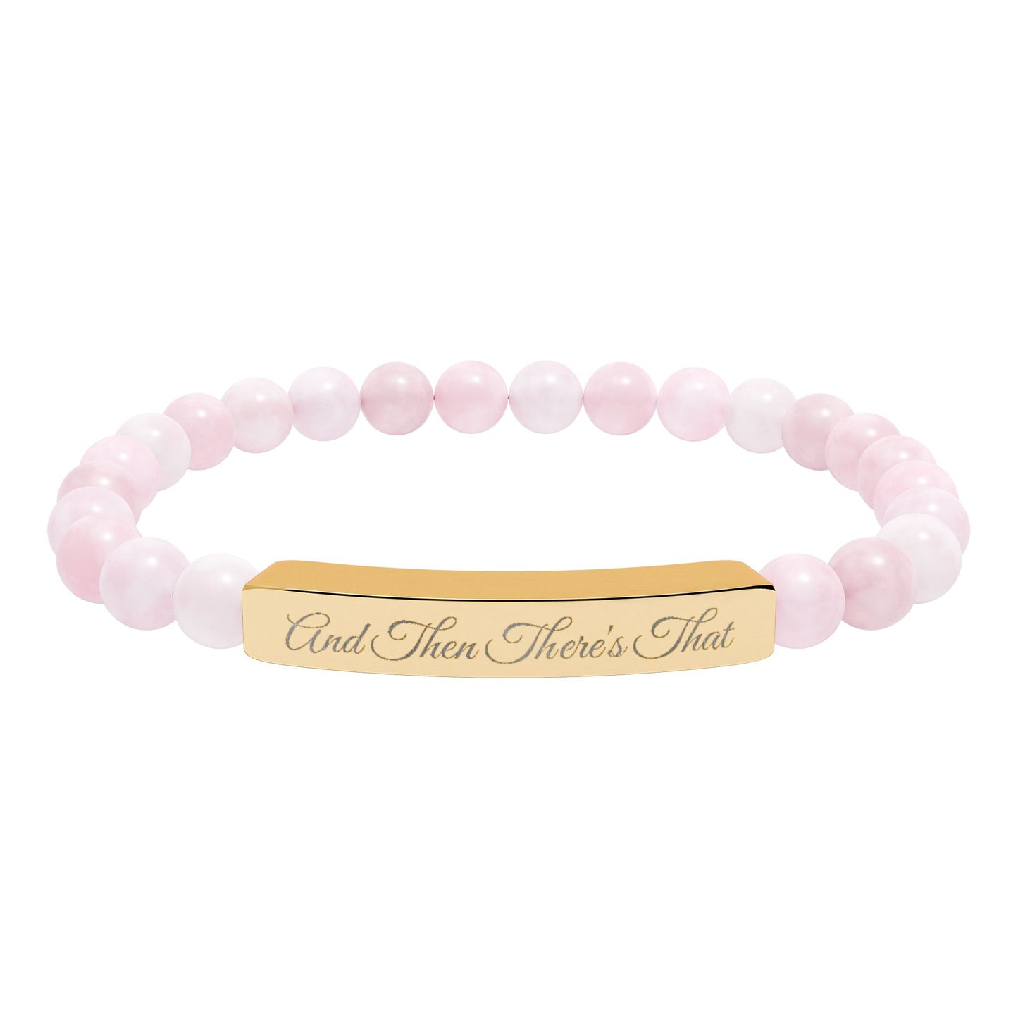 Engraved Natural Stone Stretch Bar Bracelet – 'Trust Their Timing' Inspirational Beaded Bracelet