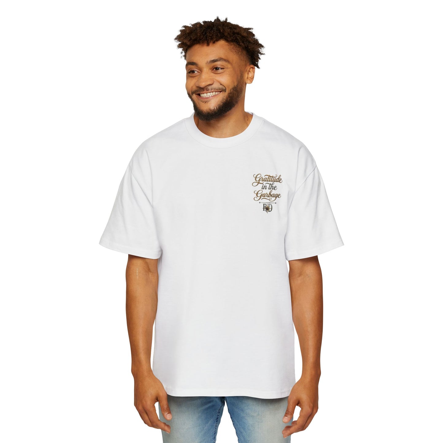 Gratitude in the Garbage Oversized Tee — Men's Graphic T‑Shirt